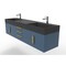 Castello Usa Amazon 72" Wall Mounted Blue Vanity With Black Top And Gold Handles CB-MC-72BLU-GLD-2056-BL - alternate 6